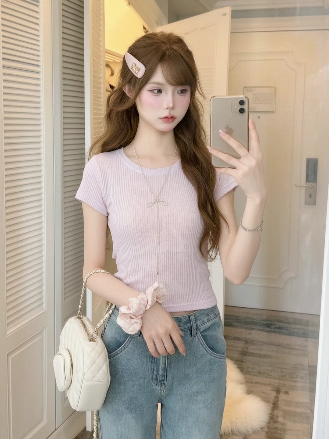Blush Ribbon Crop Top-Tops-ntbhshop