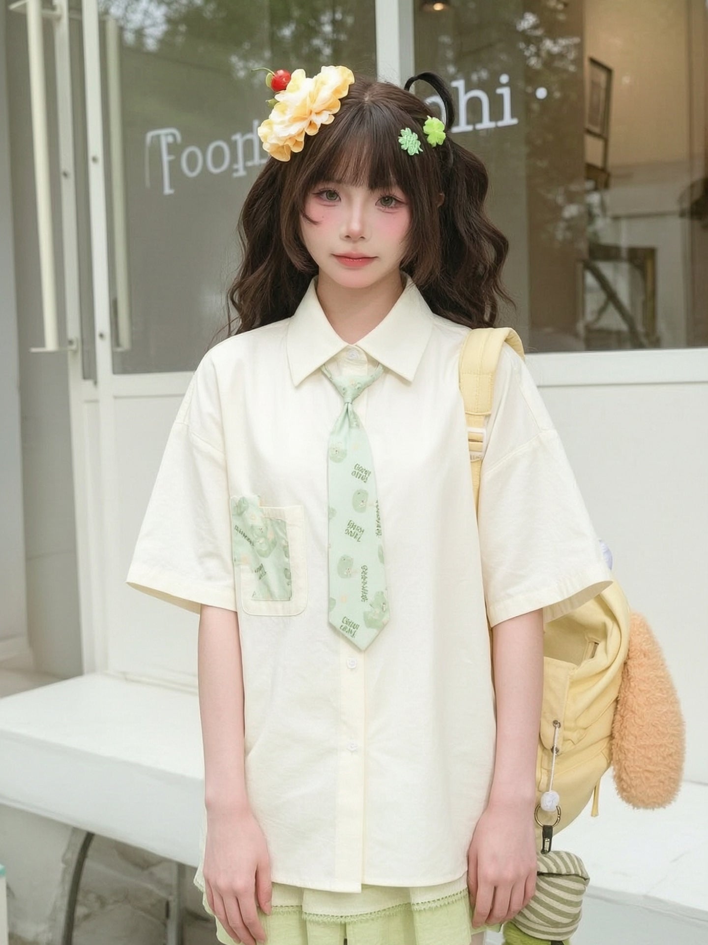 Dinosaur Club Cotton Tie Shirt-Tops-ntbhshop
