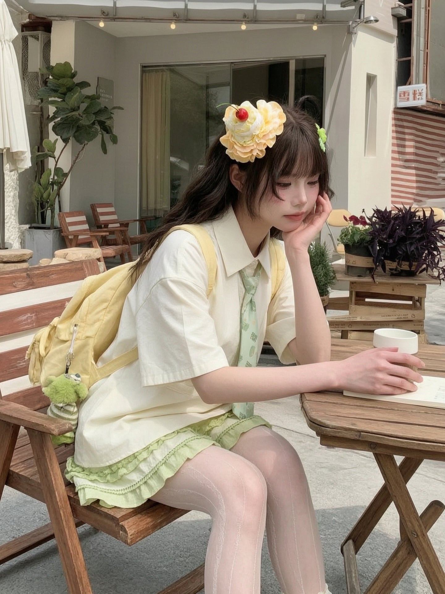 Dinosaur Club Cotton Tie Shirt-Tops-ntbhshop