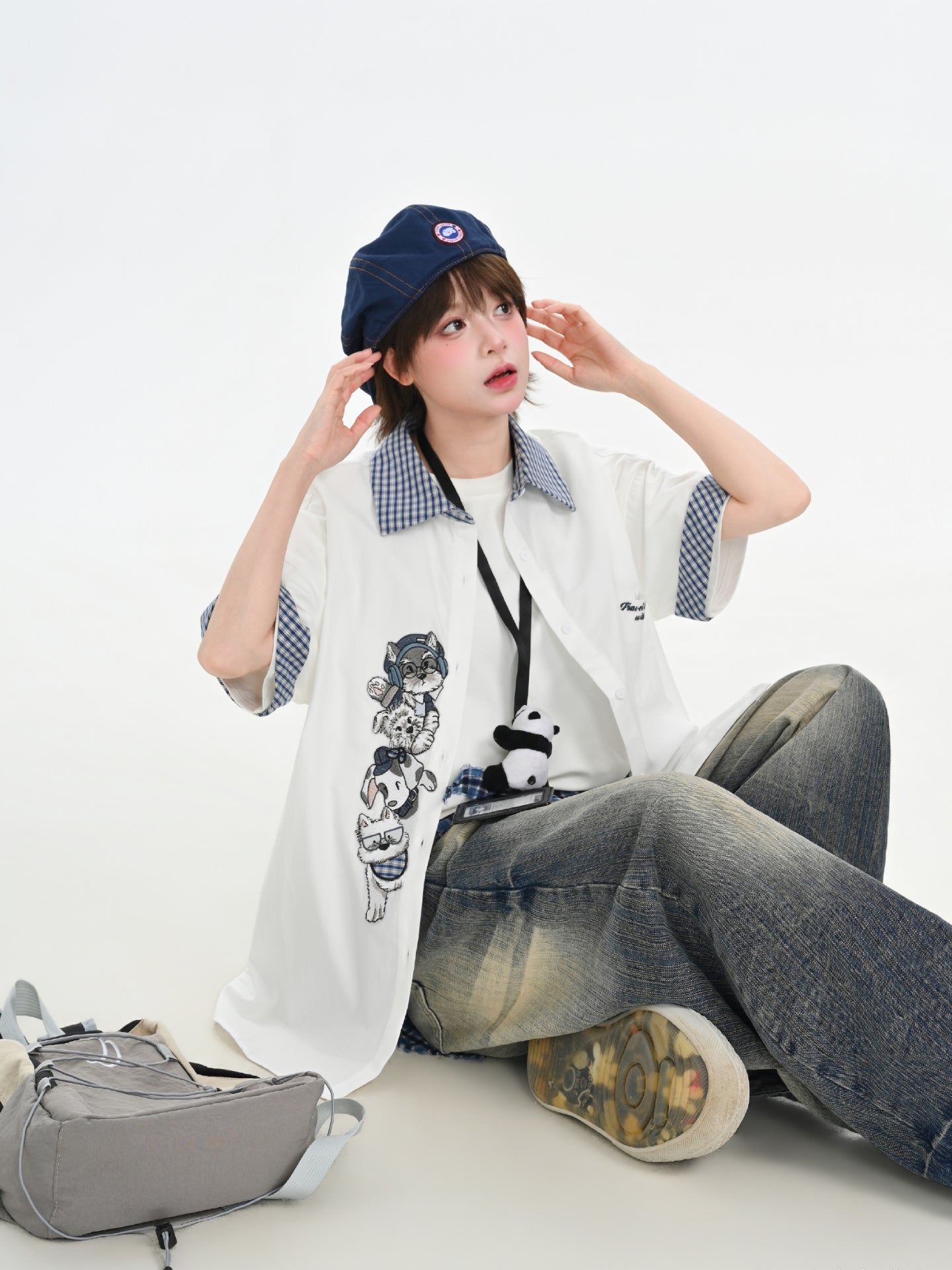 Pup Professor Patchwork Shirt-Tops-ntbhshop