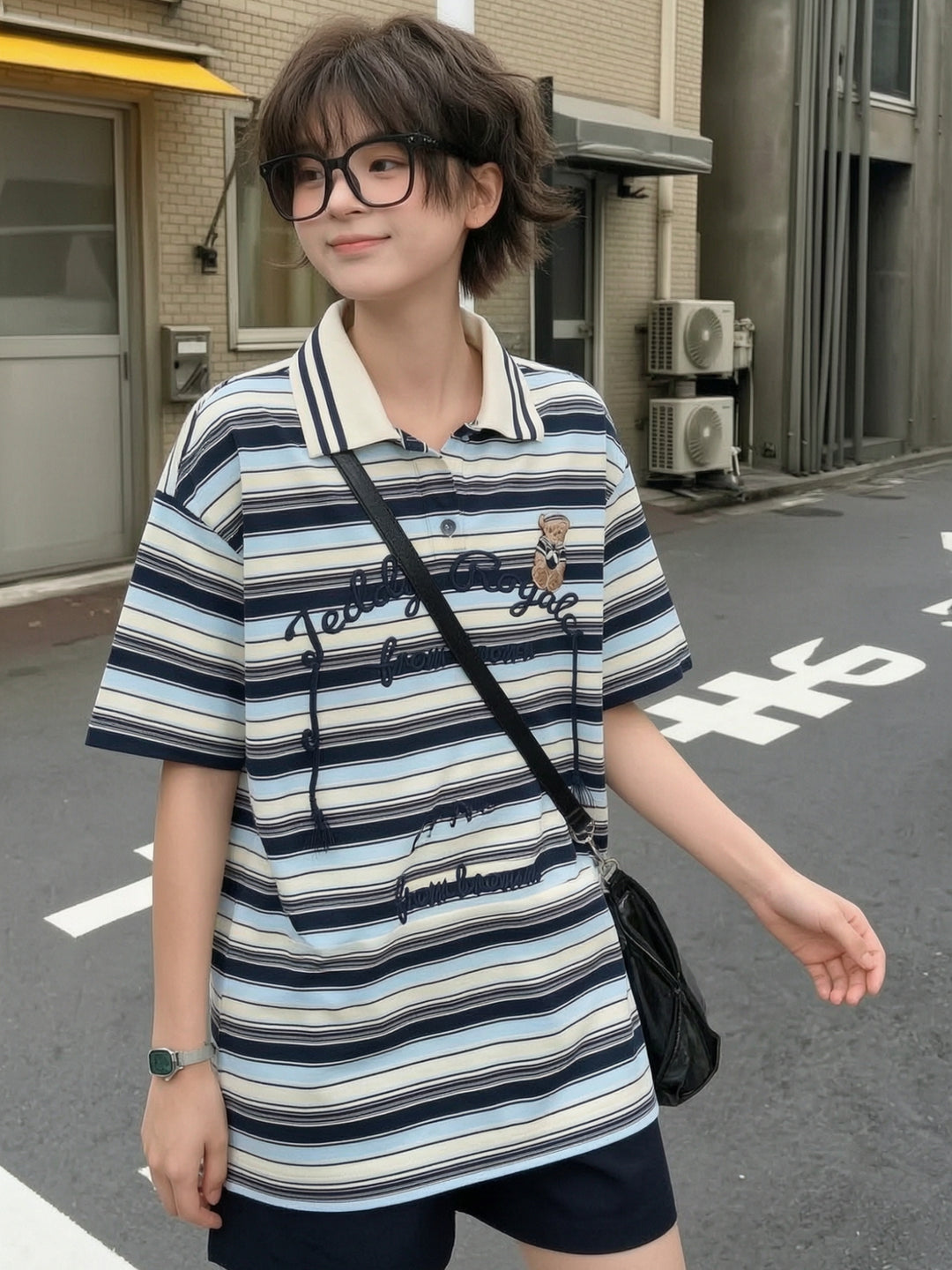Teddy Royale Stripe Polo-Tops-ntbhshop