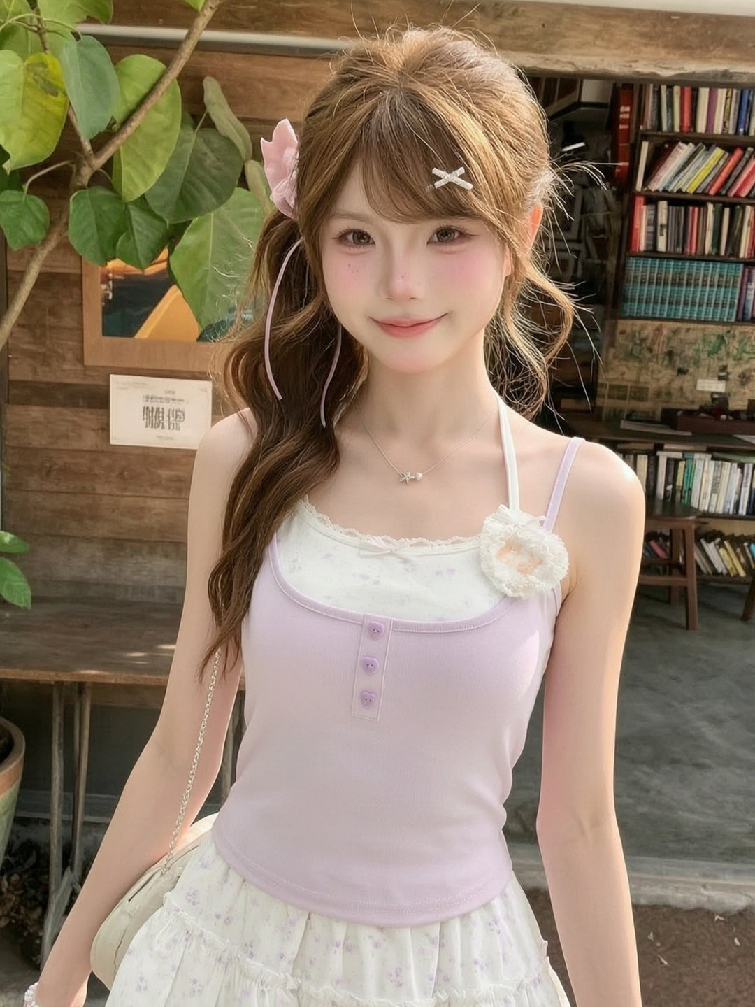Lavender Bloom Layer Cami-Tops-ntbhshop