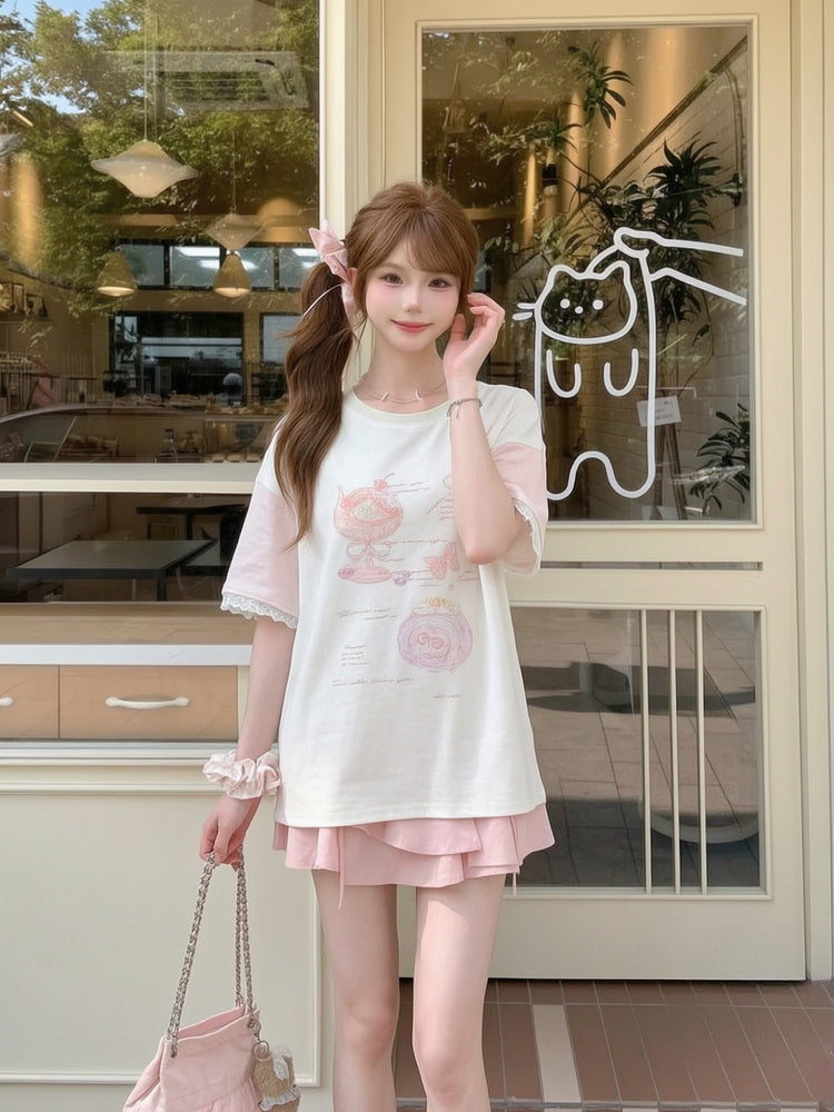 Berry Parfait Colorblock Tee-Tops-ntbhshop
