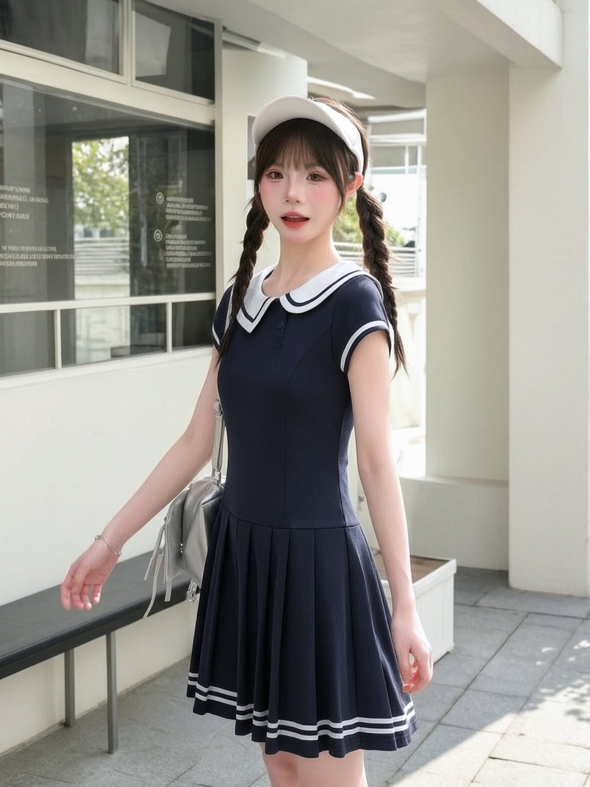 Sailor Club Pleated Dress-Dresses-ntbhshop