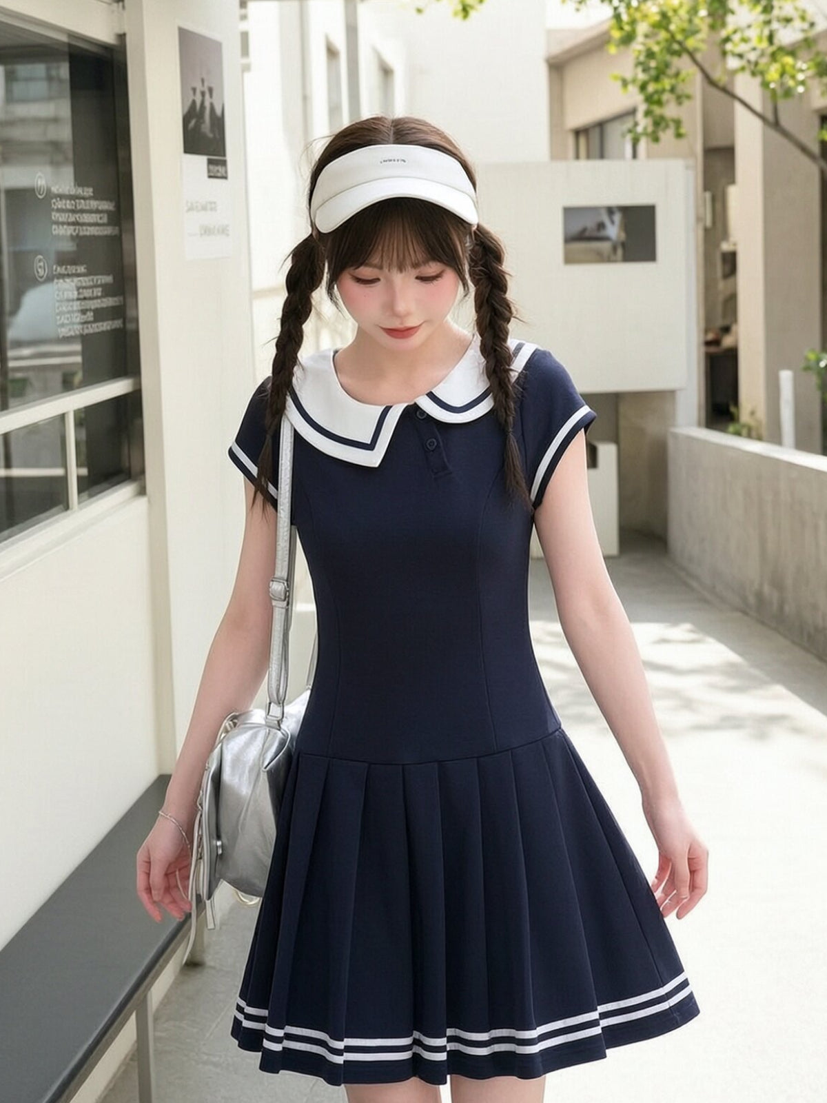 Sailor Club Pleated Dress-Dresses-ntbhshop