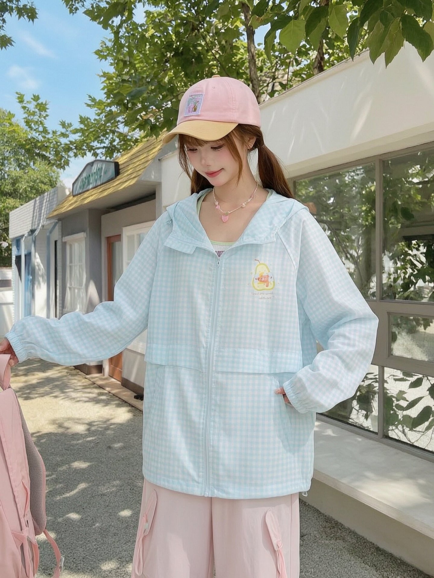 Pear Dream Gingham Sun Jacket-Outerwear-ntbhshop