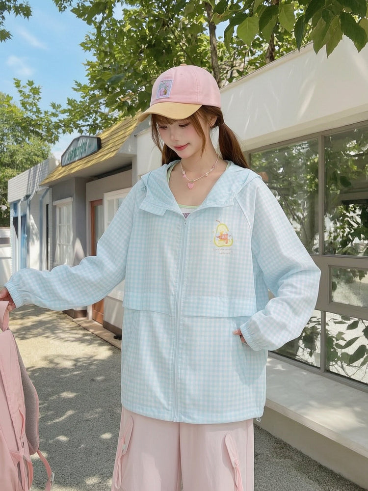 Pear Dream Gingham Sun Jacket-Outerwear-ntbhshop