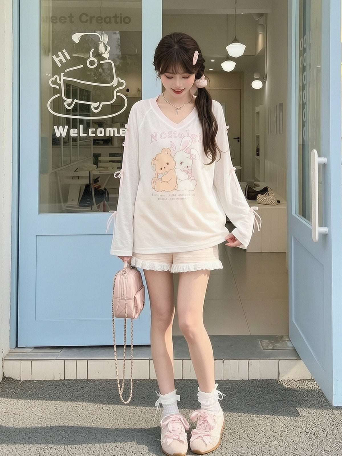 Nostalgia Bunny Lyocell Tee-Tops-ntbhshop