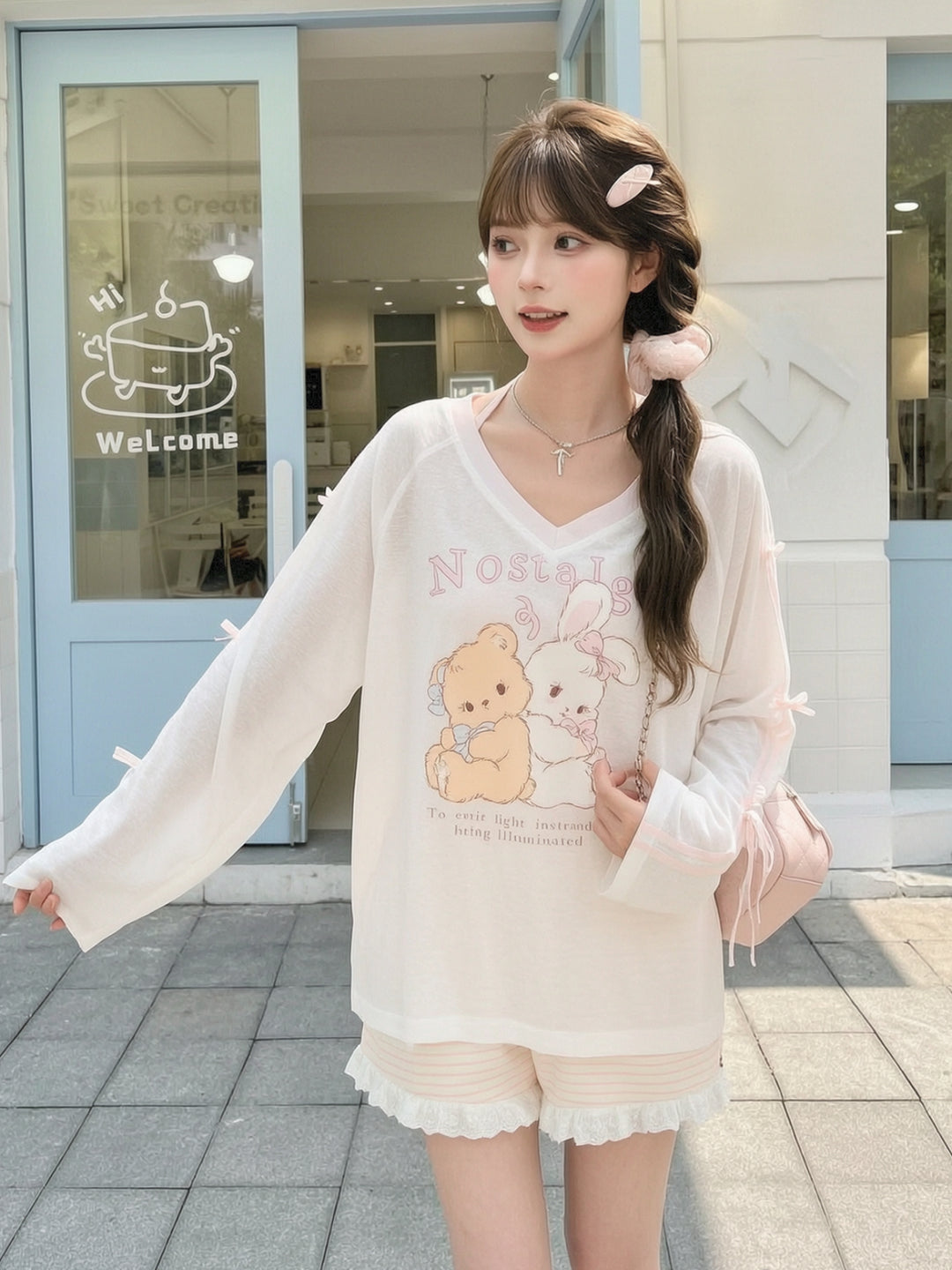 Nostalgia Bunny Lyocell Tee-Tops-ntbhshop