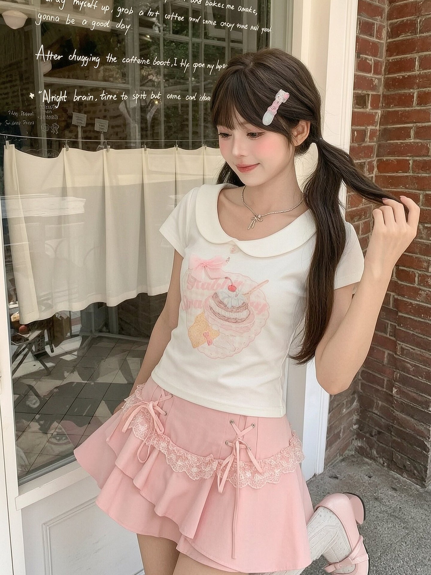 Strawberry Sundae Collar Tee-Tops-ntbhshop