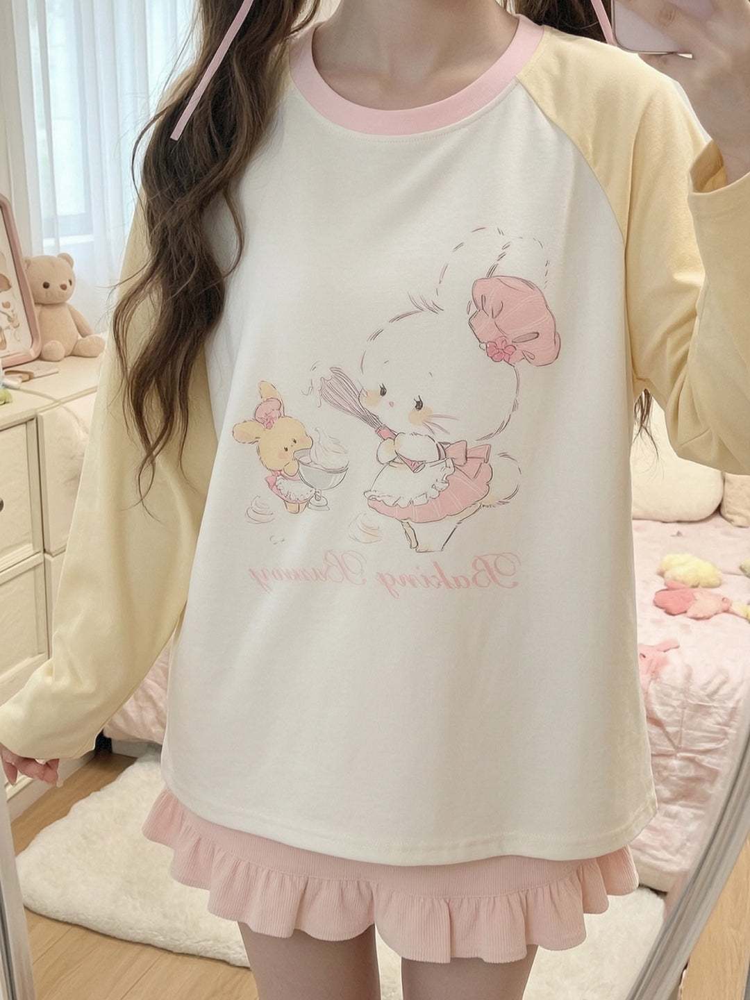 Bakery Bunny Raglan Tee-Tops-ntbhshop