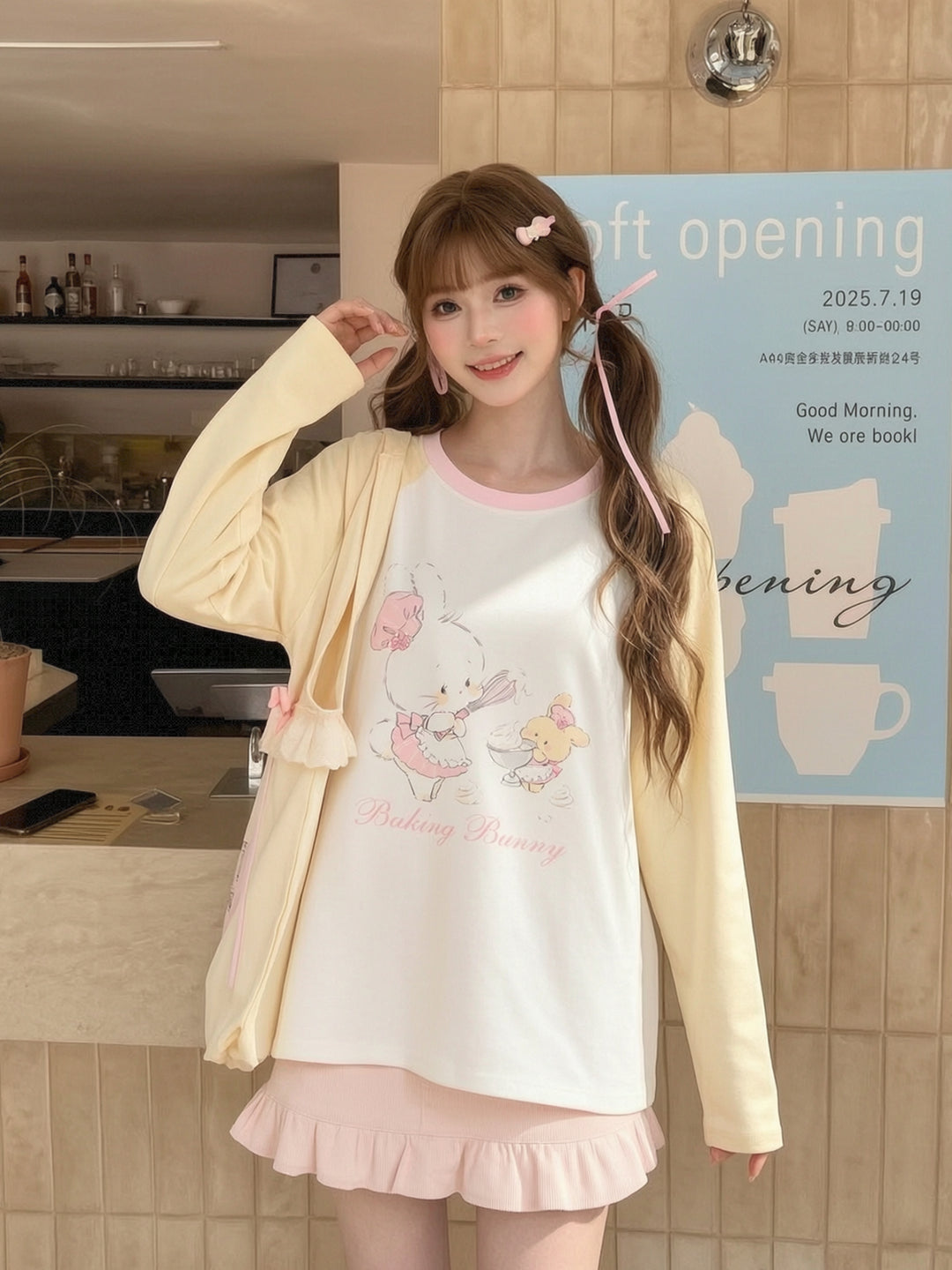 Bakery Bunny Raglan Tee-Tops-ntbhshop