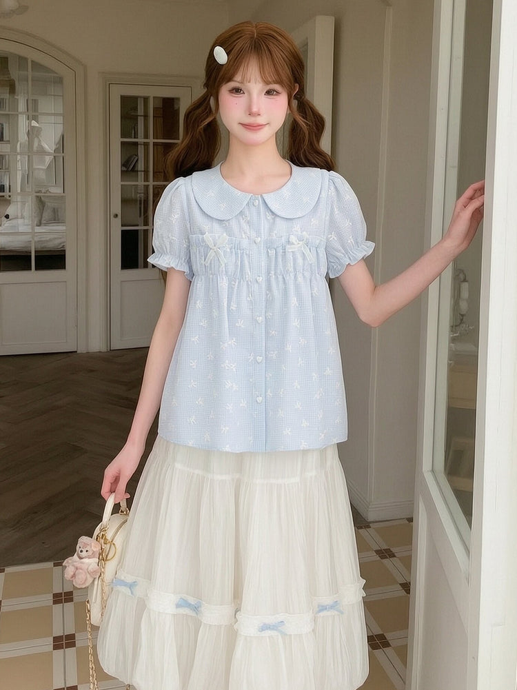 Babyblue Lyocell Midi Skirt-Bottoms-ntbhshop