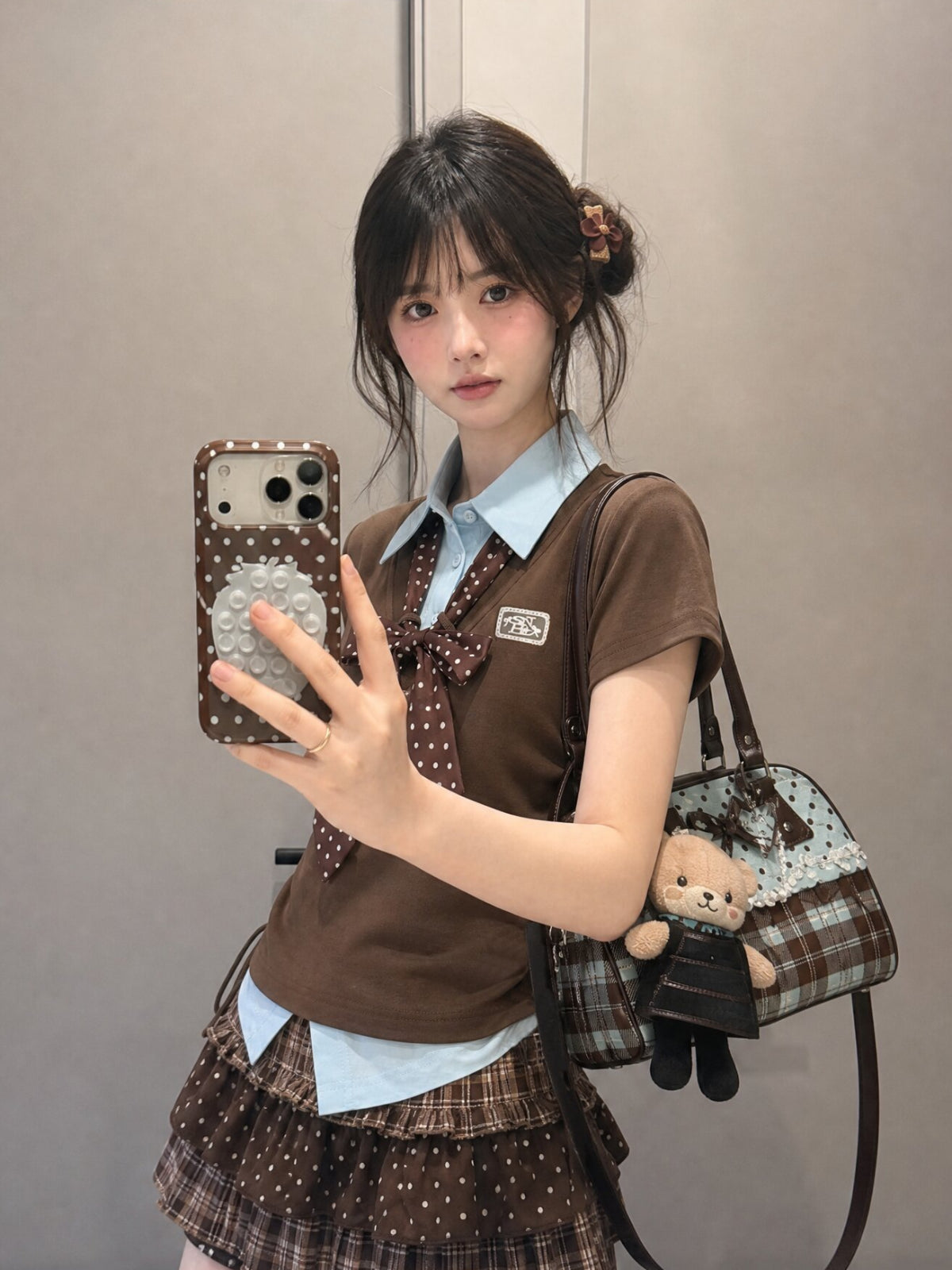 Roux Panda Colorblock Top & Tie-Tops-ntbhshop