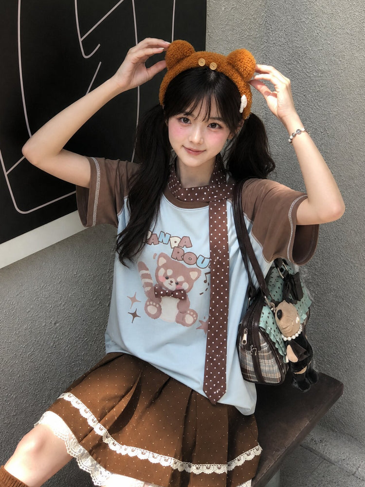 Panda Roux Raglan Tee & Tie-Tops-ntbhshop