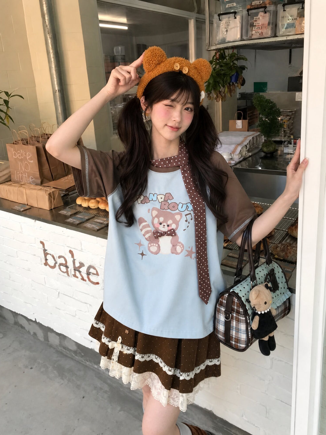 Panda Roux Raglan Tee & Tie-Tops-ntbhshop