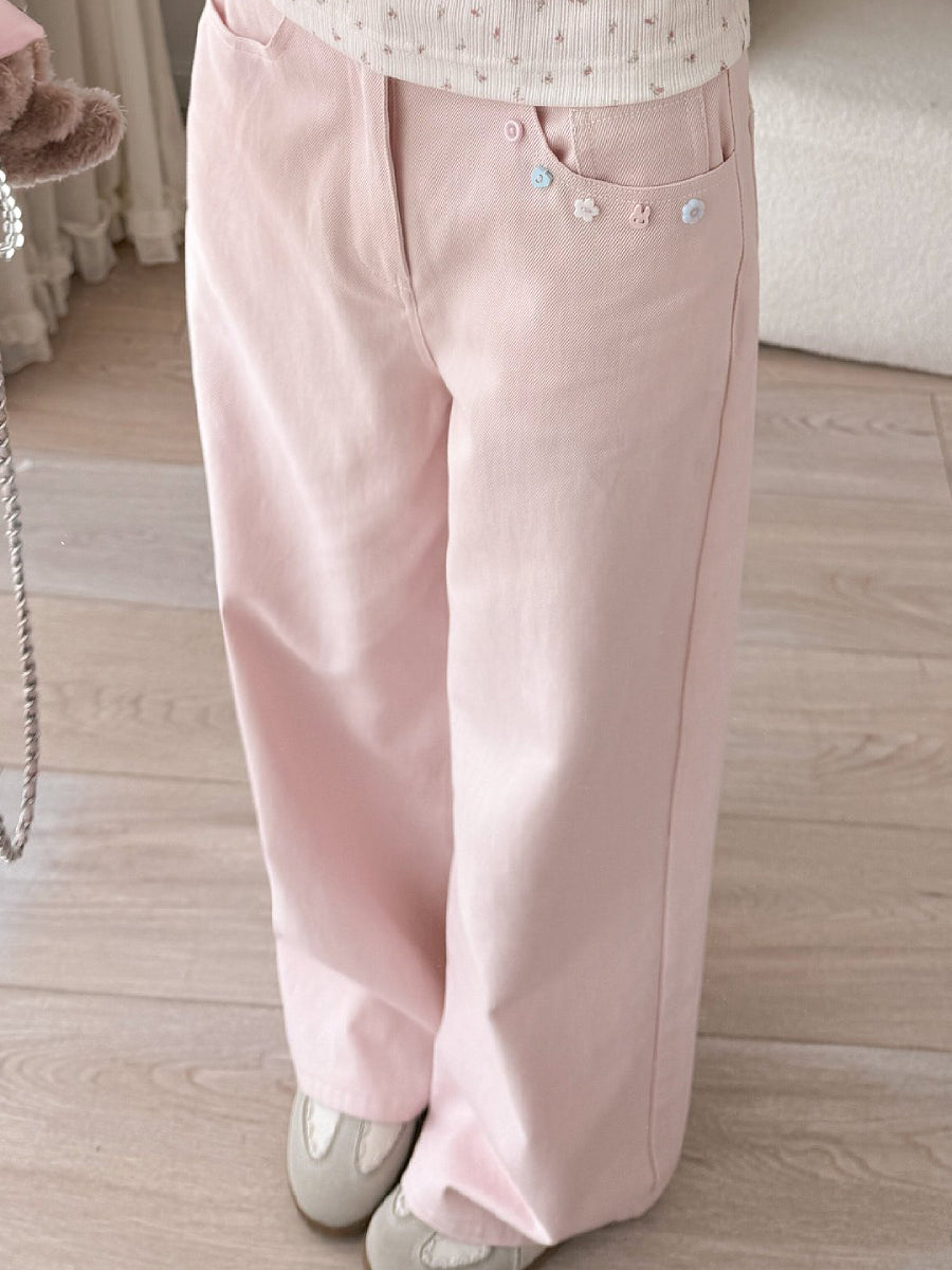 Pretty Bloom Cotton Jeans-Bottoms-ntbhshop