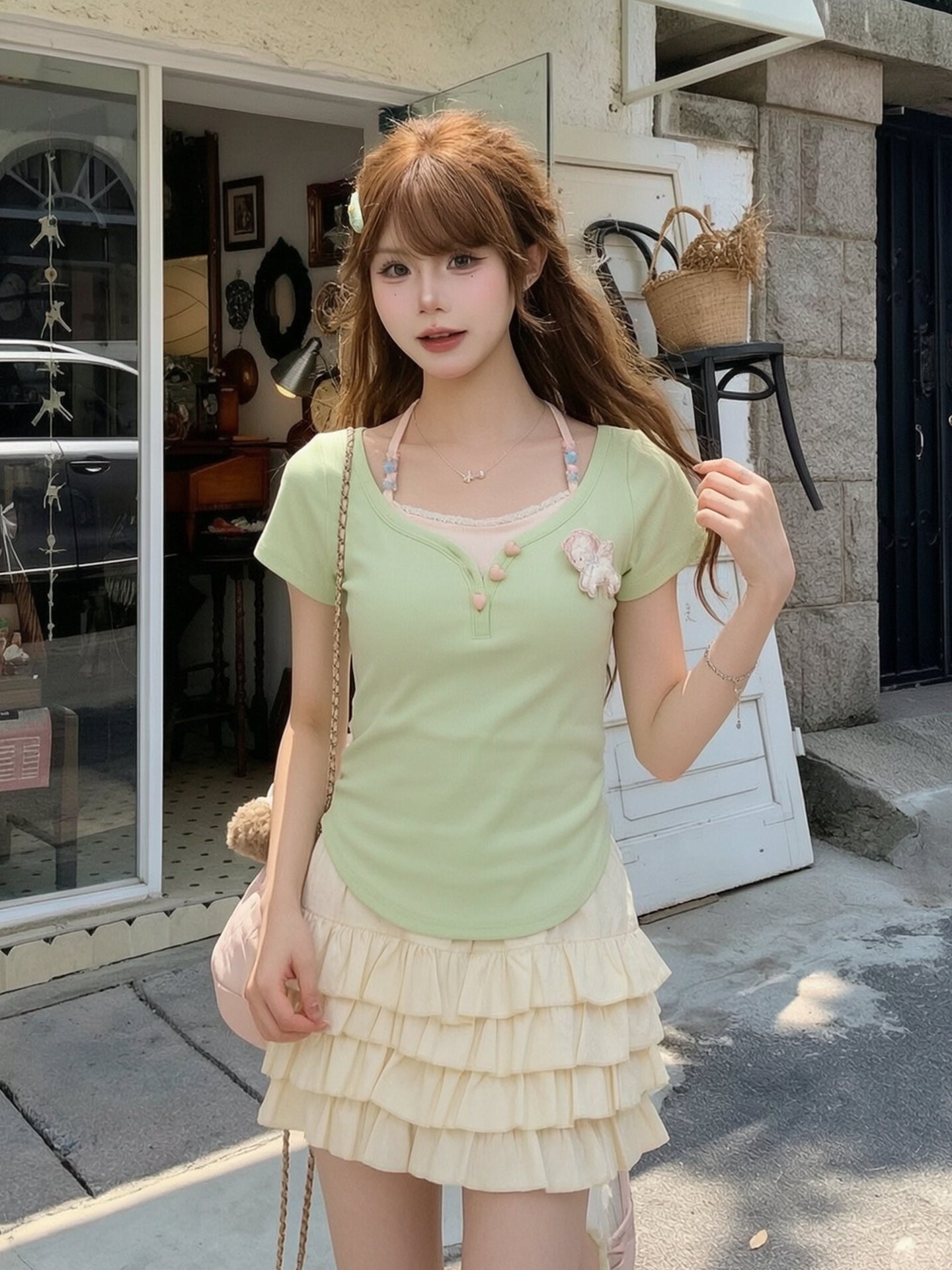 Matcha Berry Henley Top-Tops-ntbhshop