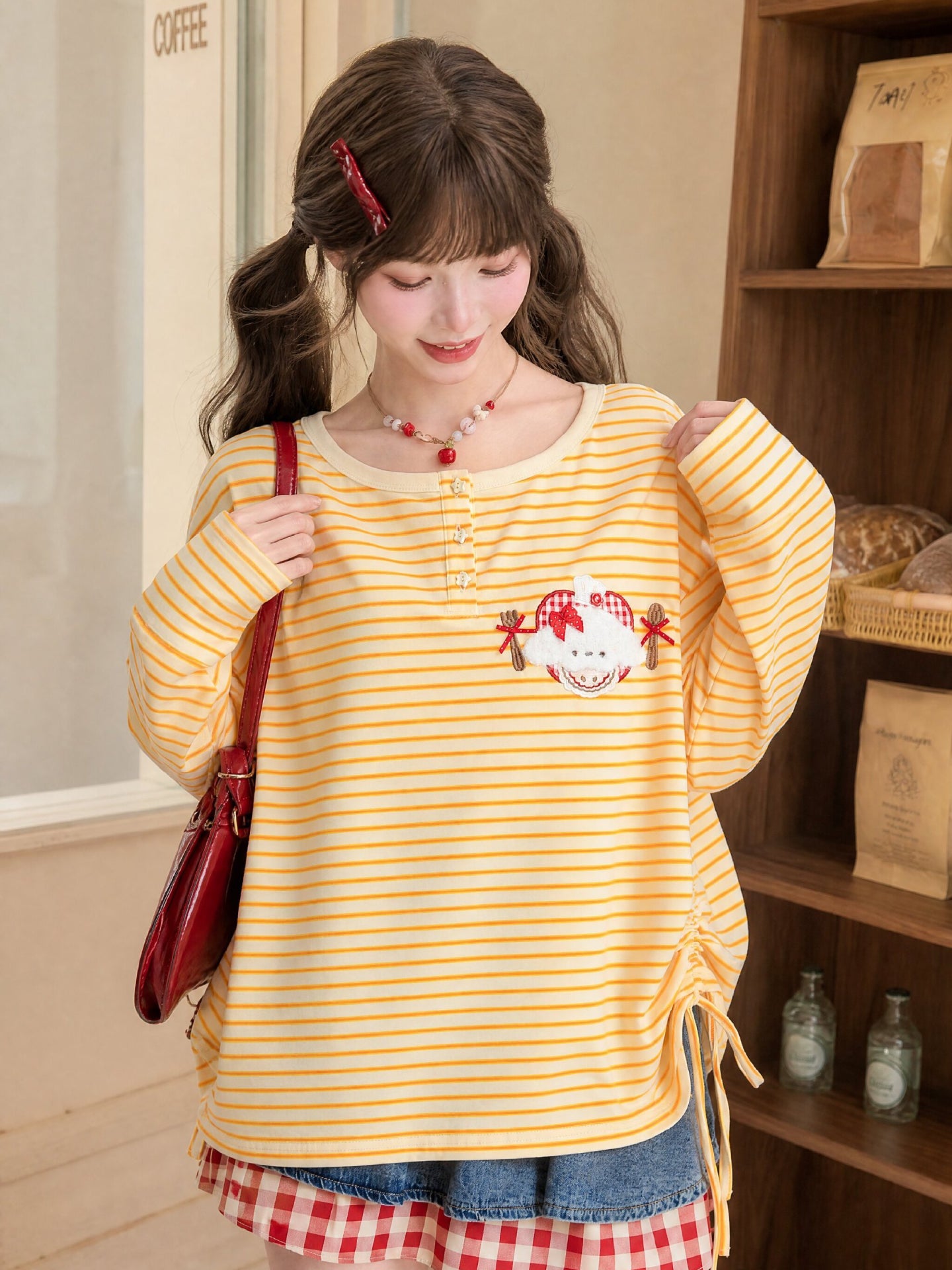 Sunny Toast Stripe Tee-Tops-ntbhshop