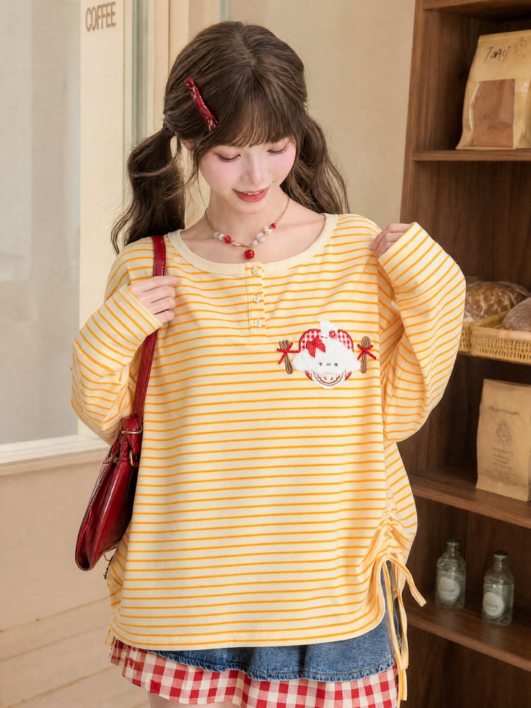 Sunny Toast Stripe Tee-Tops-ntbhshop