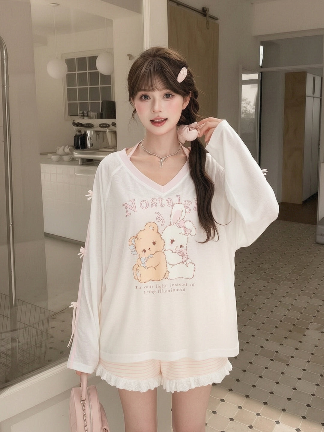 Nostalgia Bunny Lyocell Tee-Tops-ntbhshop