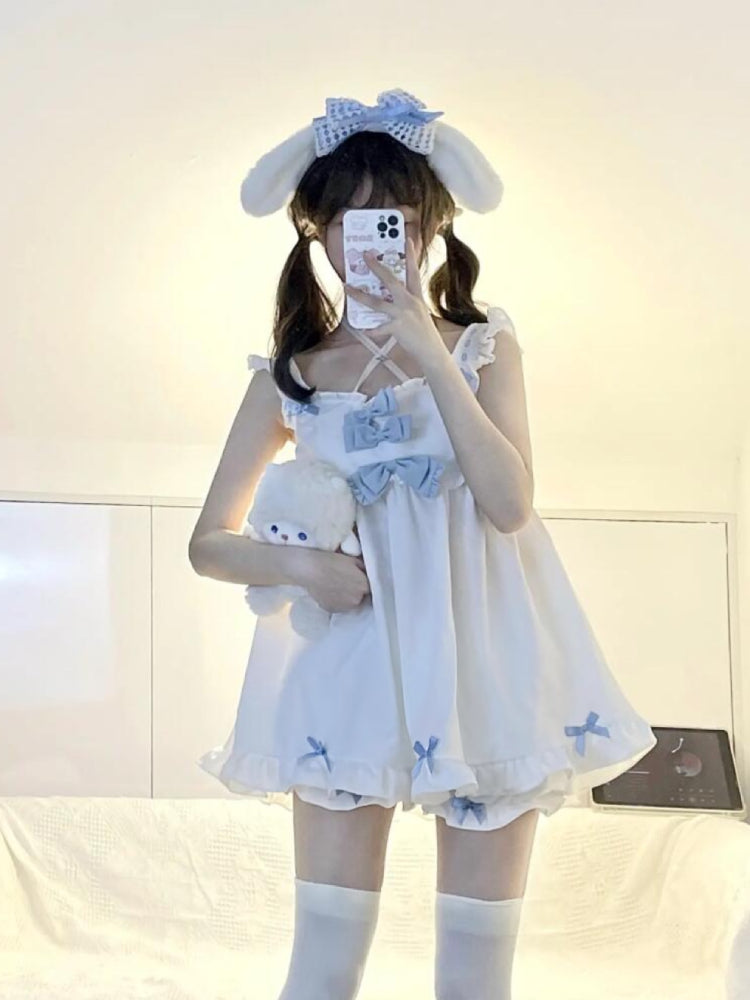 Dream Alice Satin Babydoll Pajama Set-ntbhshop