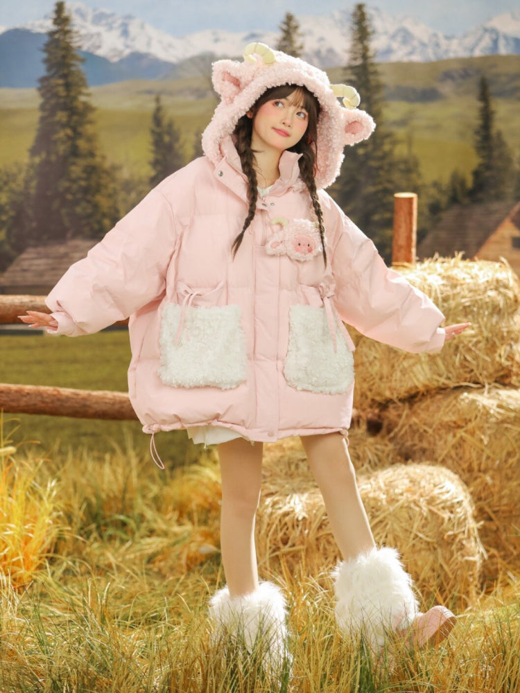 Blossom Pasture Lamb Puffer Coats-ntbhshop