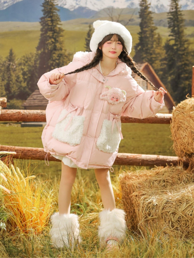 Blossom Pasture Lamb Puffer Coats-ntbhshop
