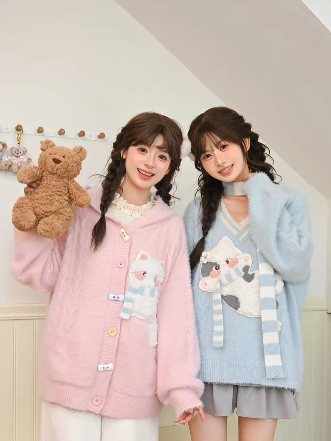 Kitty Candy Fuzzy Sweaters-Outerwear-ntbhshop