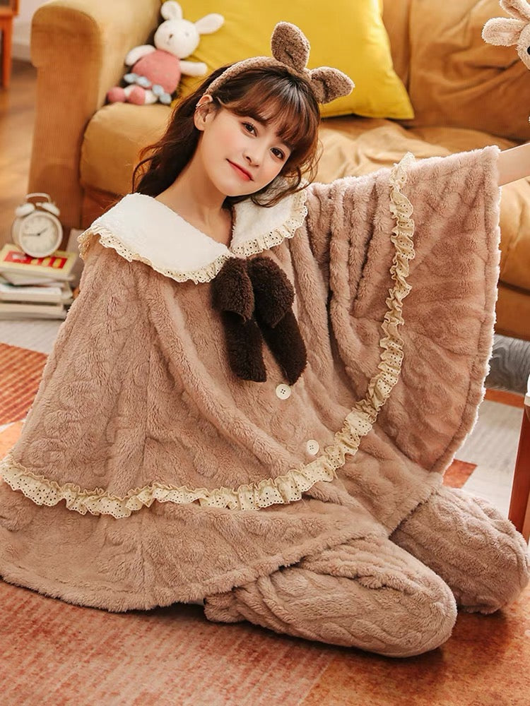 Sweet Princess Cozy Dreamy Winter Fleece Pajama Sets-ntbhshop