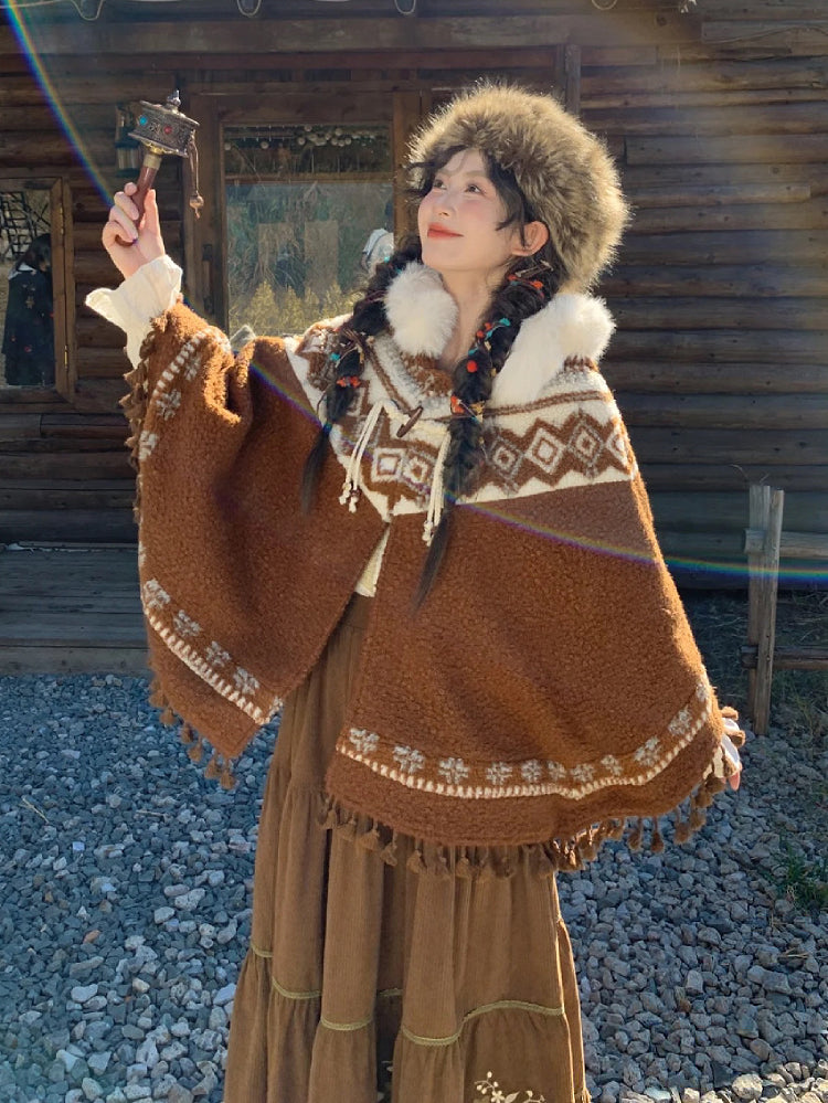 Hearthlight Tassel Hooded Cape-ntbhshop