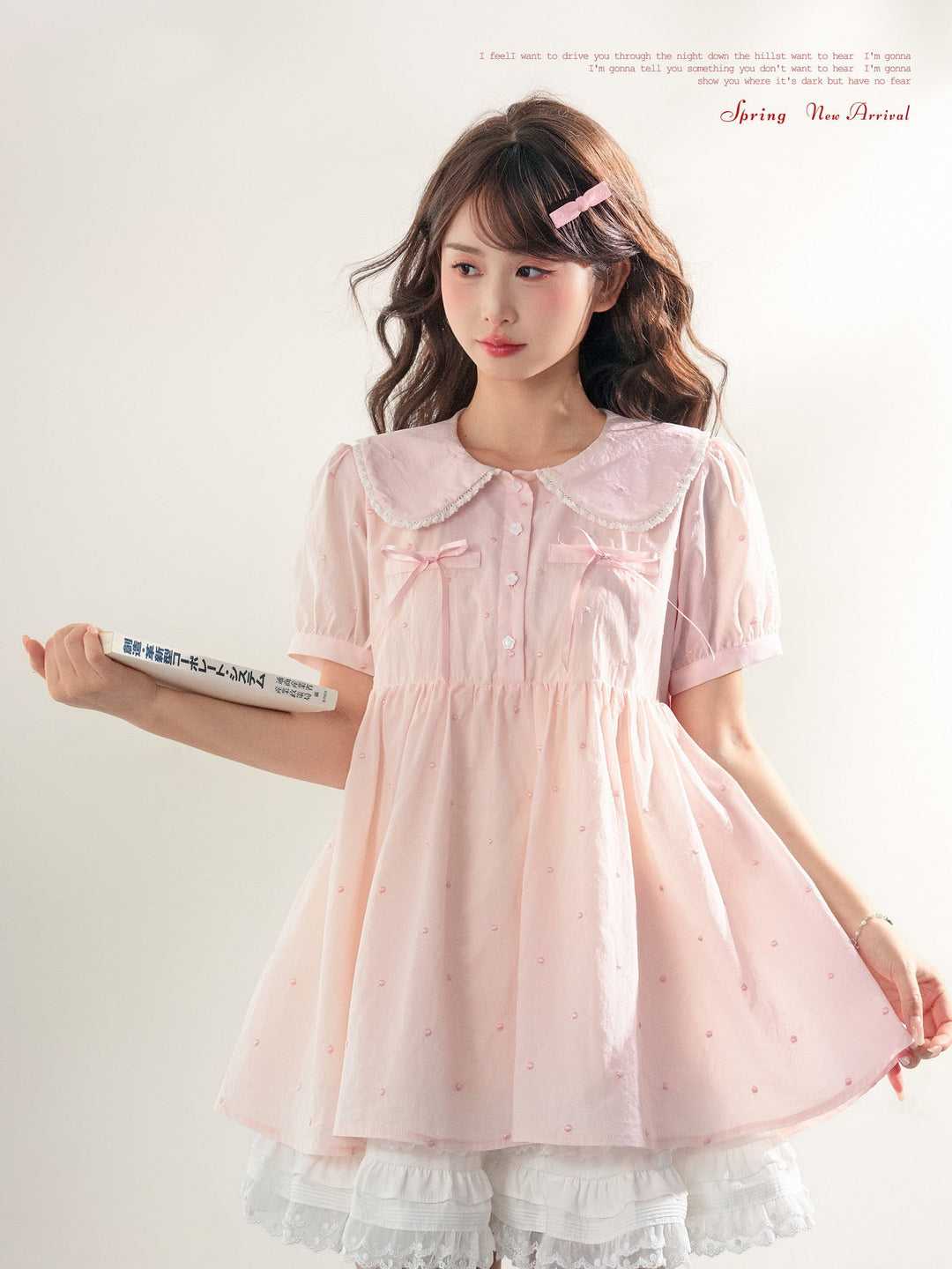 Sweetheart Cotton Babydoll Blouse-Tops-ntbhshop