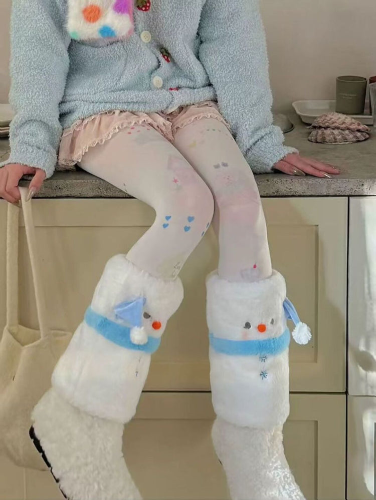 Snowman Fluffguard Hat, Scarf, Gloves & Leg Warmers-ntbhshop