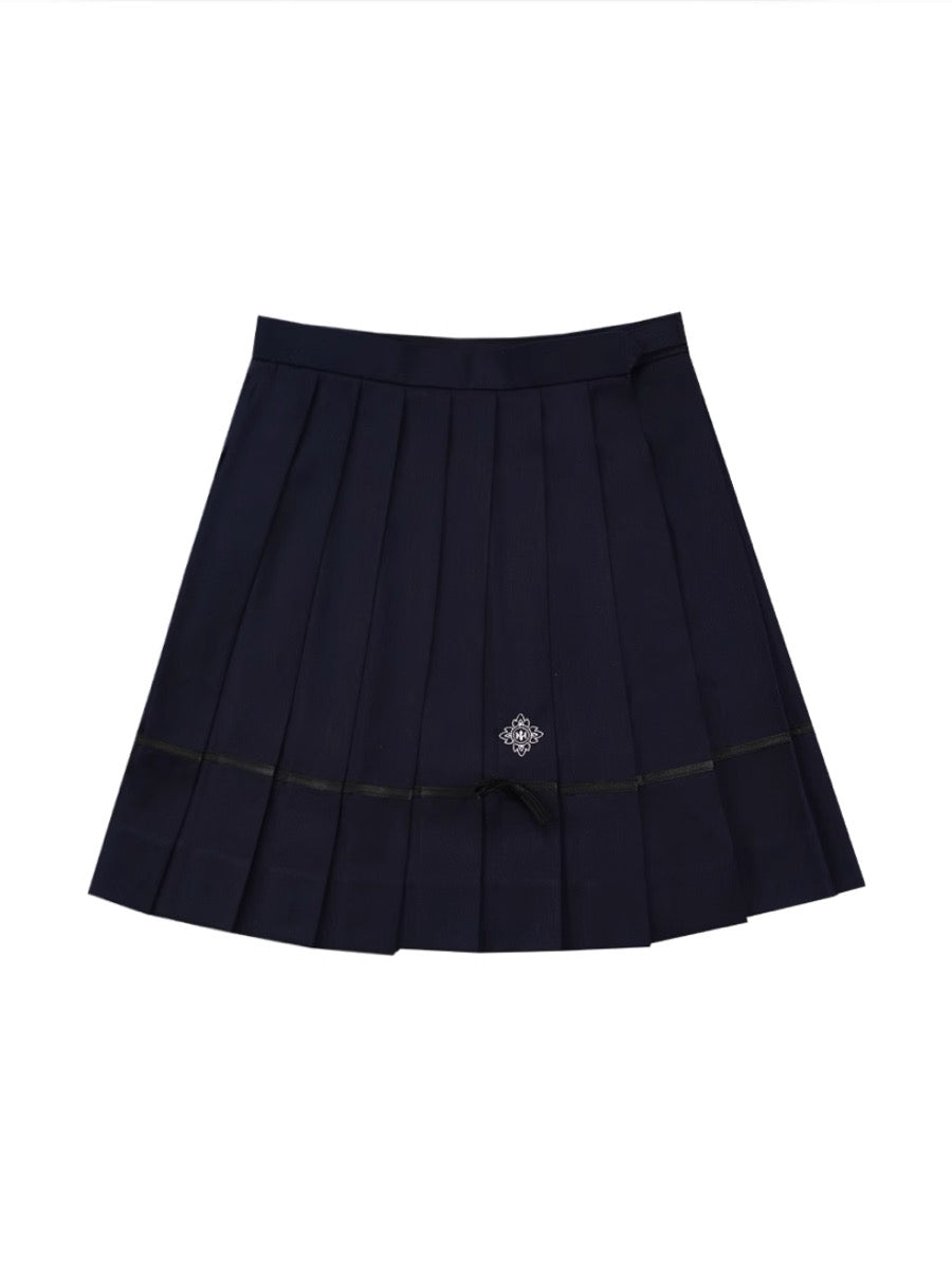 Sakura Petals High-Waist Pleated JK Uniform Skirts-ntbhshop