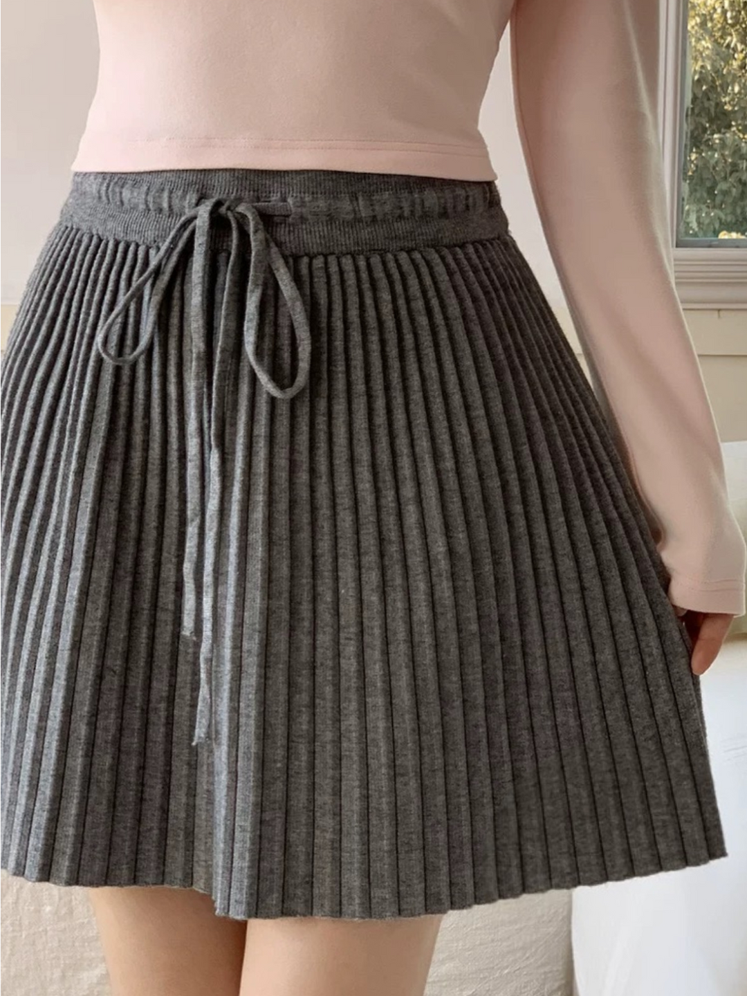 Winter Campus Knit Pleat Skirts-ntbhshop