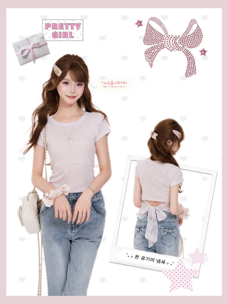 Blush Ribbon Crop Top-Tops-ntbhshop