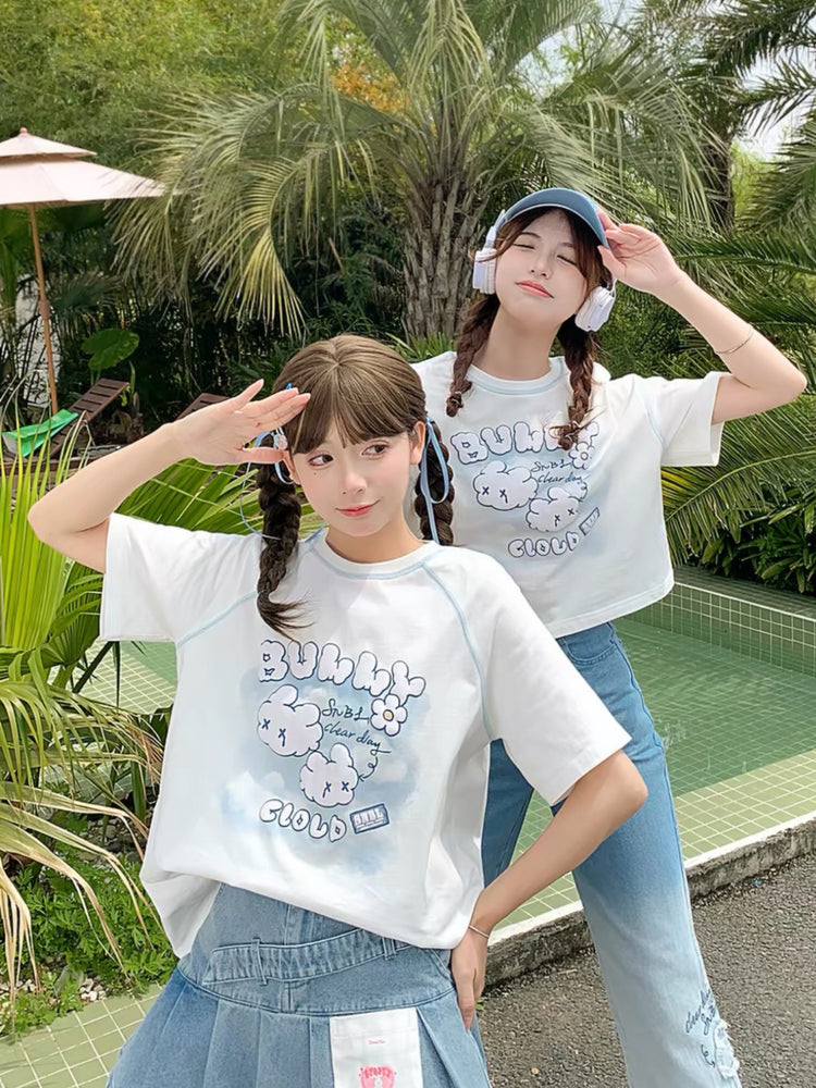 Cloud Bunny Cotton Tee-Tops-ntbhshop