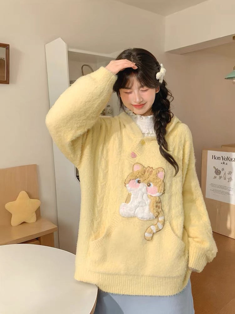 Kitty Candy Fuzzy Sweaters-Outerwear-ntbhshop