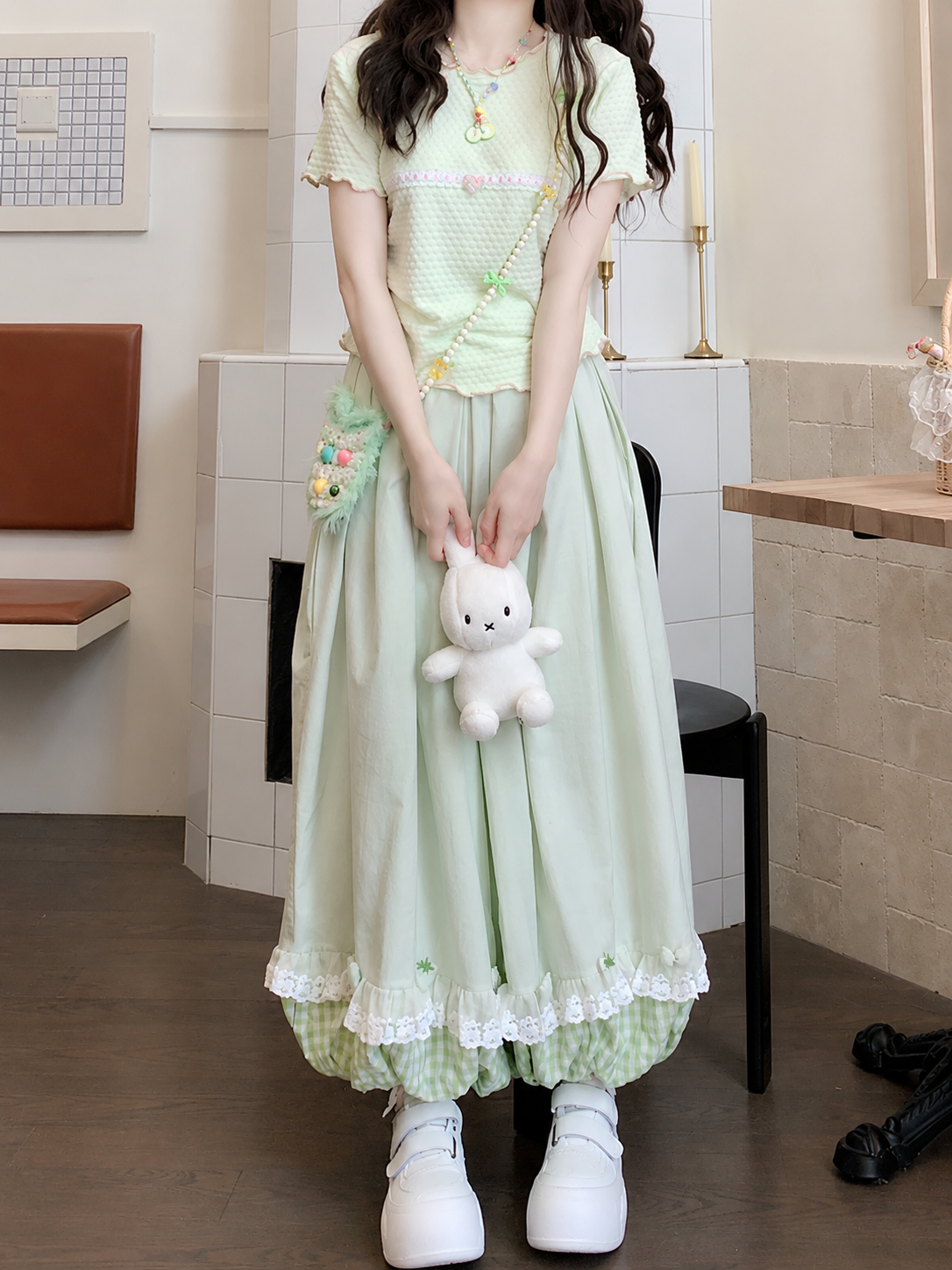 Berry Bloom Gingham Bubble Pants-Sets-ntbhshop