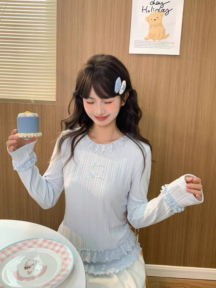 Cupcake Frill Knit Base Tops-ntbhshop