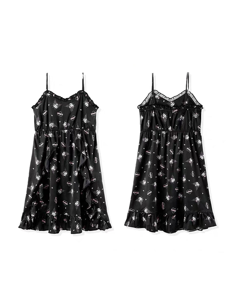 Kuromi Suspender Silk Nightdress-ntbhshop