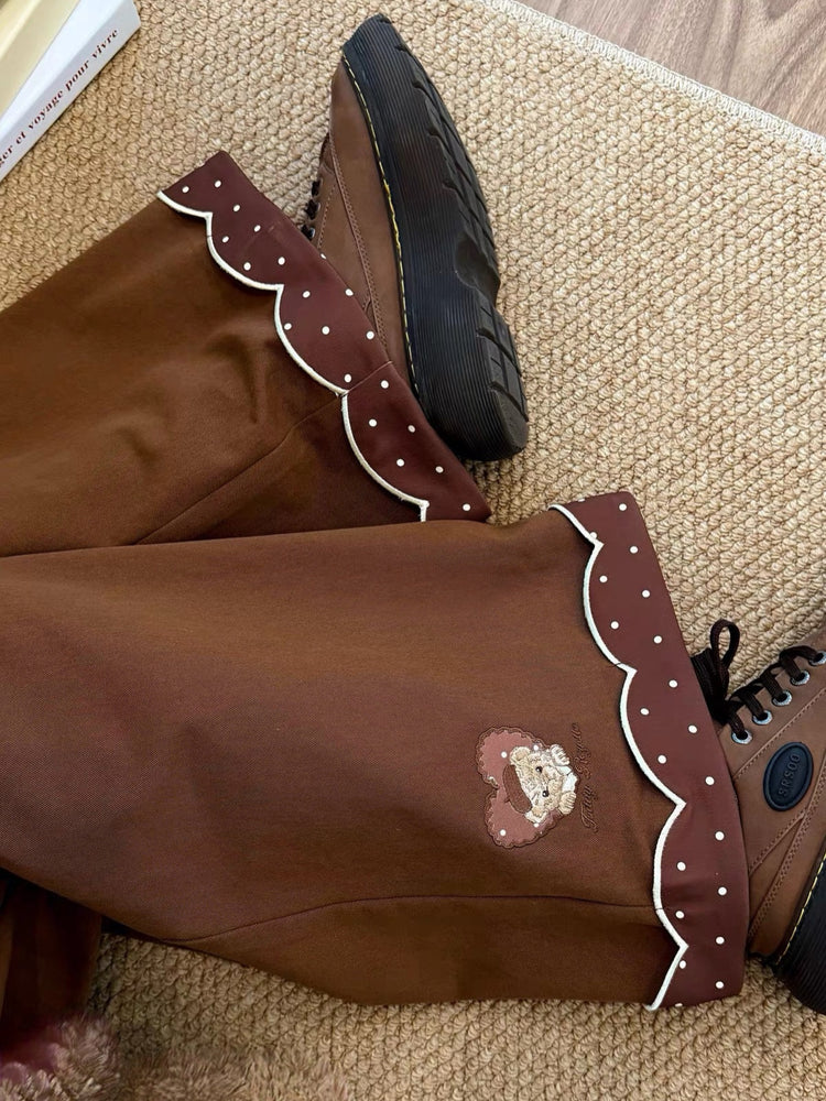Cocoa Bear Cotton Pants-Bottoms-ntbhshop