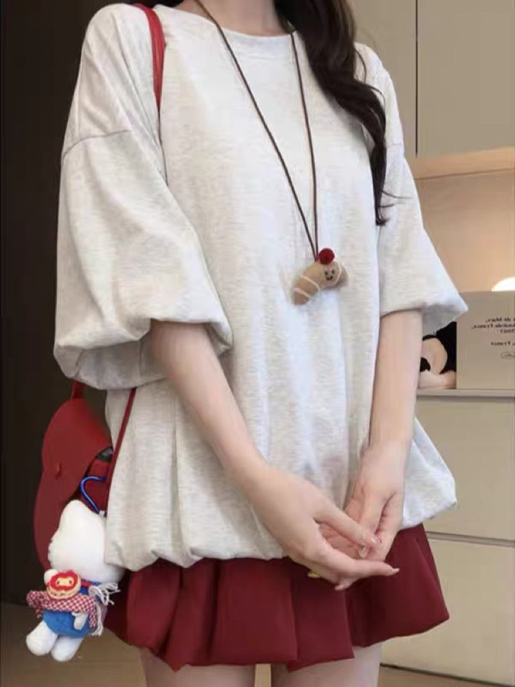 Cloud Grove Oversize Bubble Sleeve Tees-ntbhshop