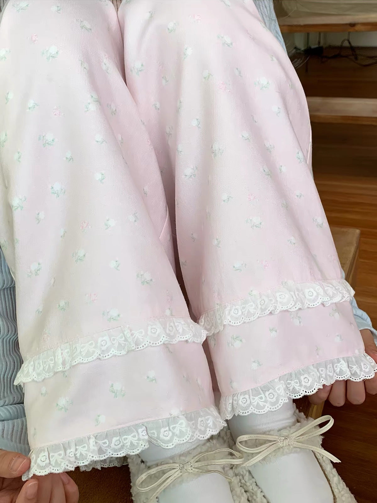 Sugar Bloom Lace Lounge Pants-Bottoms-ntbhshop