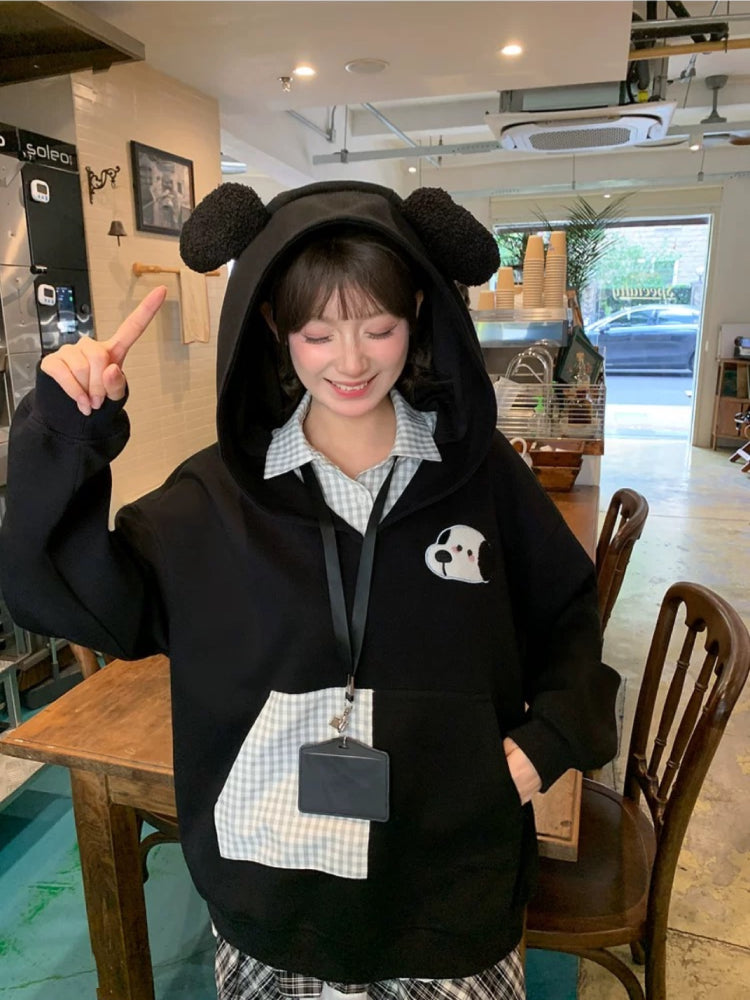 Milk & Paws Puppy Plaid Hoodies-ntbhshop