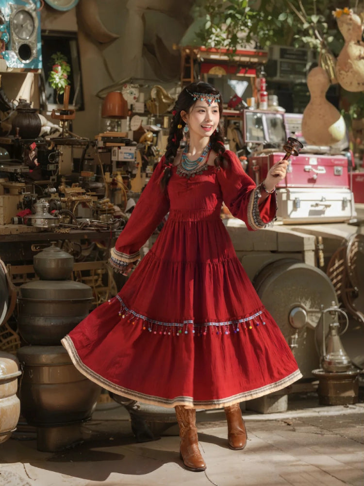 Desert Bloom Tassel Dress-ntbhshop