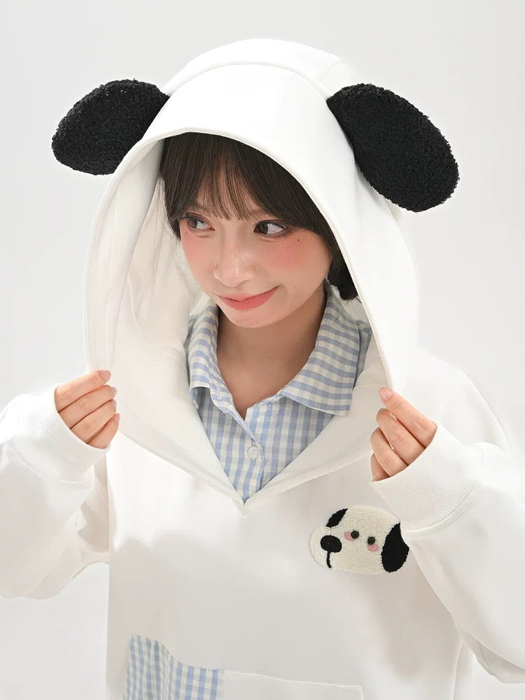 Milk & Paws Puppy Plaid Hoodies-ntbhshop