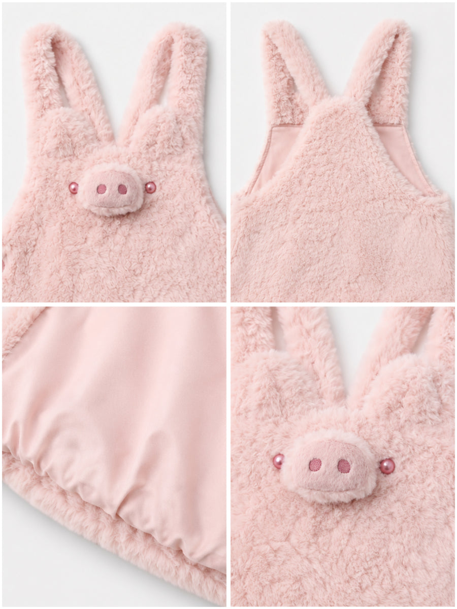 Piggy Plush Overall Dress-Dresses-ntbhshop