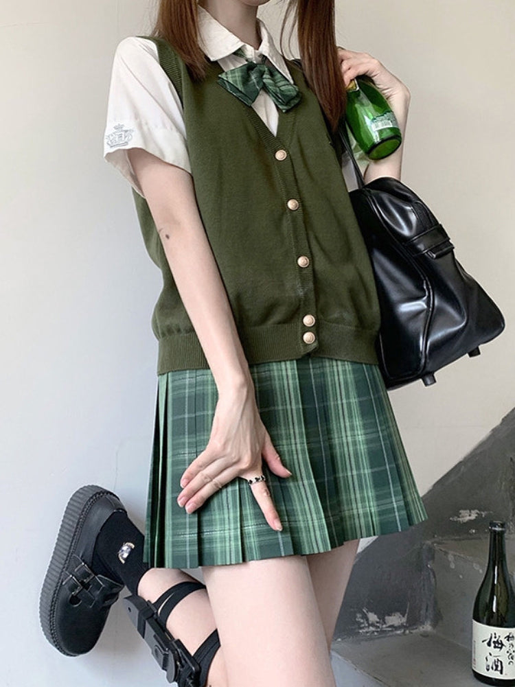 Emerald Silver Tinsel JK Uniform Skirts-ntbhshop