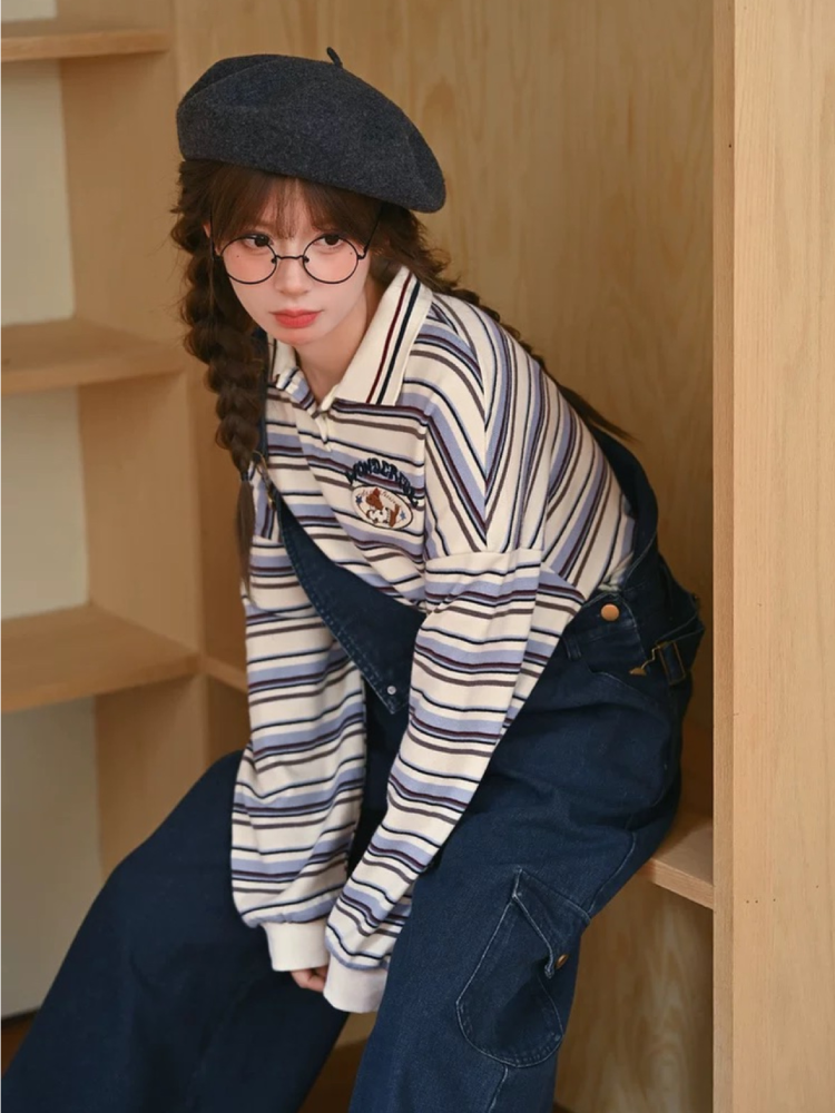 Wonderful Day Pup Stripe Knit Polo-ntbhshop